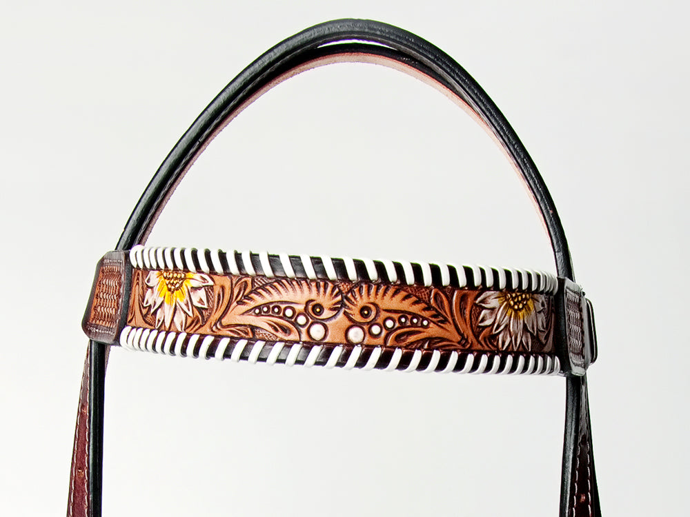 AMERICAN DARLING Western Horse Headstall Breast Collar Set American Leather