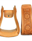 Horse Western Saddle Stirrup Leather Floral Stirrups Pair Hilason