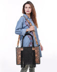 American Darling Briefcase Hand Tooled Saddle Blanket Genuine Leather women bag western handbag purse