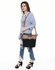American Darling Clutch Hand Tooled Hair On Genuine Leather Women Bag Western Handbag Purse