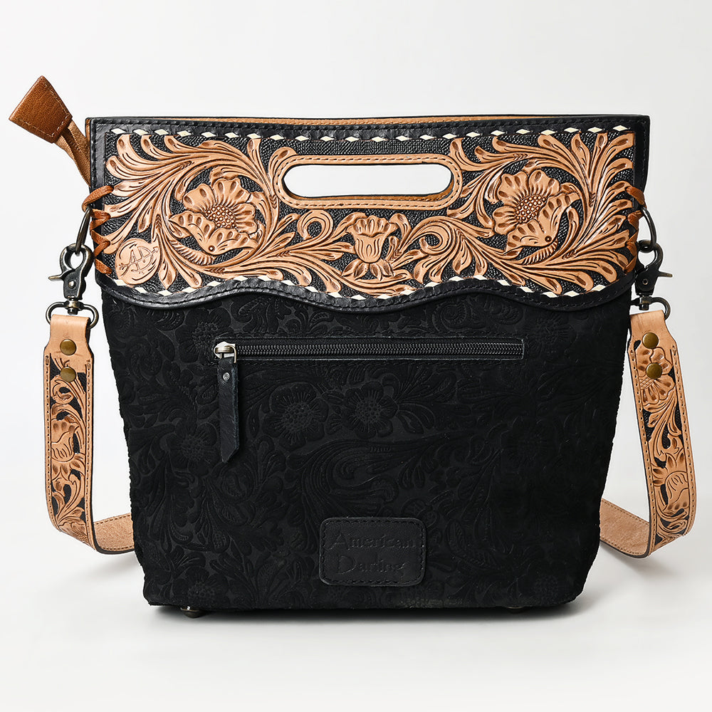 American Darling Clutch Hand Tooled Hair On Genuine Leather Women Bag Western Handbag Purse