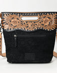 American Darling Clutch Hand Tooled Hair On Genuine Leather Women Bag Western Handbag Purse