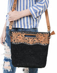 American Darling Clutch Hand Tooled Hair On Genuine Leather Women Bag Western Handbag Purse