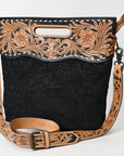 American Darling Clutch Hand Tooled Hair On Genuine Leather Women Bag Western Handbag Purse