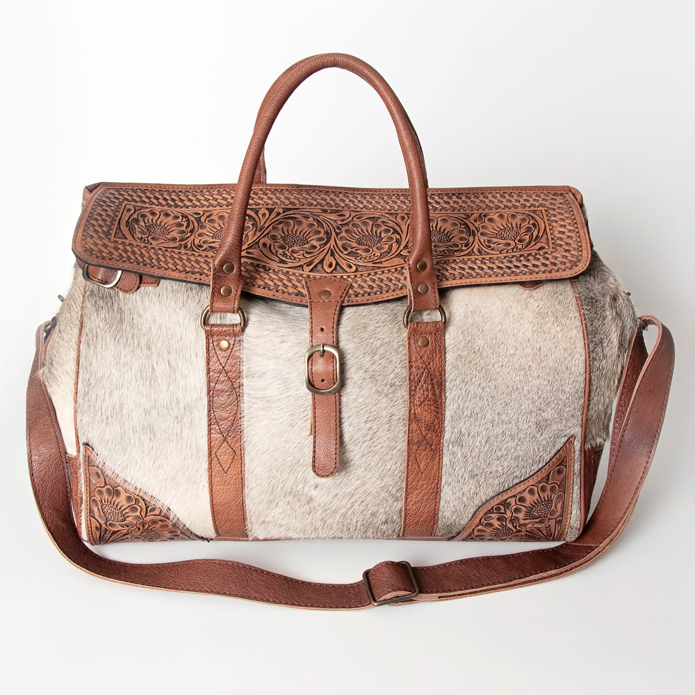 American Darling ADBG516 Duffel Hand Tooled Saddle Blanket Genuine Leather Women Bag Western Handbag Purse