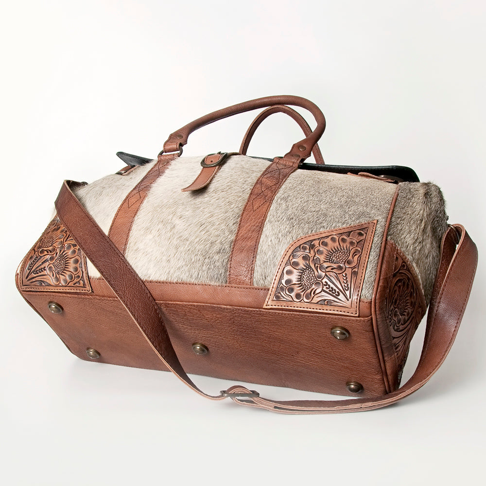 American Darling ADBG516 Duffel Hand Tooled Saddle Blanket Genuine Leather Women Bag Western Handbag Purse