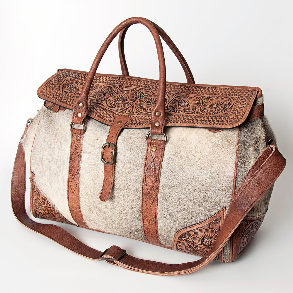 American Darling ADBG516 Duffel Hand Tooled Saddle Blanket Genuine Leather Women Bag Western Handbag Purse