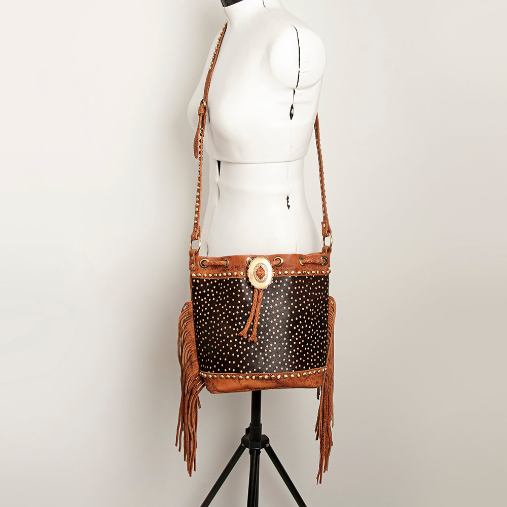 American Darling Bucket Hair On Genuine Leather Women Bag Western Handbag Purse