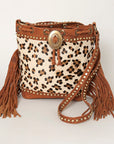 American Darling Bucket Hair On Genuine Leather Women Bag Western Handbag Purse