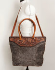 American Darling Tote Hand Tooled Hair On Genuine Leather Women Bag Western Handbag Purse