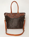 American Darling Tote Hand Tooled Hair On Genuine Leather Women Bag Western Handbag Purse