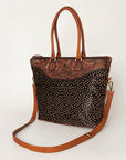 American Darling Tote Hand Tooled Hair On Genuine Leather Women Bag Western Handbag Purse