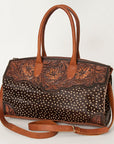 American Darling Duffel Hand Tooled Hair On Genuine Leather Women Bag Western Handbag Purse