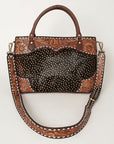 American Darling Tote Hand Tooled Hair On Genuine Leather Women Bag Western Handbag Purse