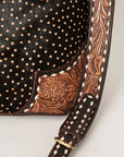 American Darling Tote Hand Tooled Hair On Genuine Leather Women Bag Western Handbag Purse