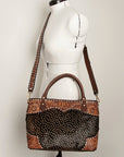 American Darling Tote Hand Tooled Hair On Genuine Leather Women Bag Western Handbag Purse