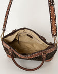 American Darling Tote Hand Tooled Hair On Genuine Leather Women Bag Western Handbag Purse