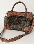 American Darling Tote Hand Tooled Hair On Genuine Leather Women Bag Western Handbag Purse