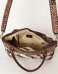 American Darling Tote Hand Tooled Hair On Genuine Leather Women Bag Western Handbag Purse
