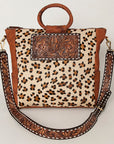 American Darling Tote Hand Tooled Hair On Genuine Leather Women Bag Western Handbag Purse