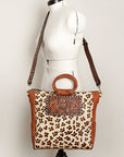 American Darling Tote Hand Tooled Hair On Genuine Leather Women Bag Western Handbag Purse