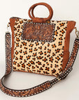 American Darling Tote Hand Tooled Hair On Genuine Leather Women Bag Western Handbag Purse