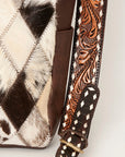 American Darling Tote Hand Tooled Hair On Genuine Leather Women Bag Western Handbag Purse