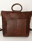American Darling Tote Hand Tooled Hair On Genuine Leather Women Bag Western Handbag Purse