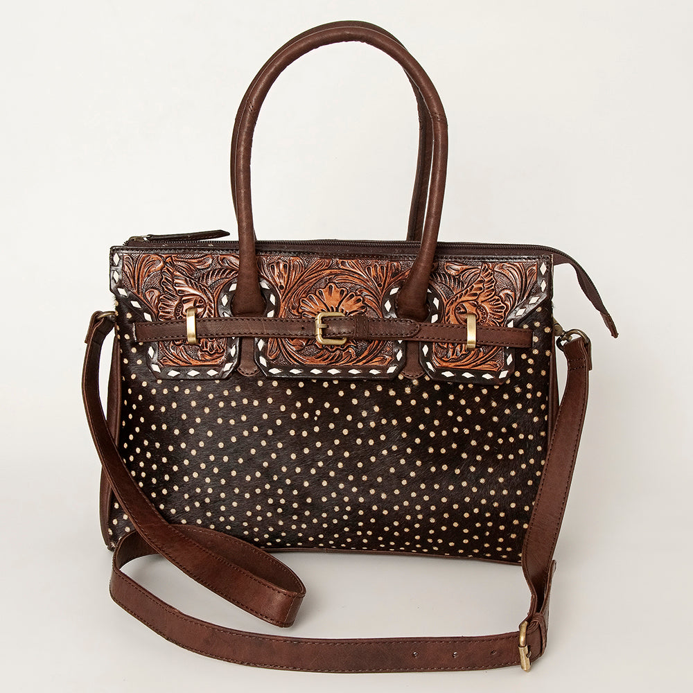 American Darling Tote Hand Tooled Hair On Genuine Leather Women Bag Western Handbag Purse