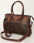 American Darling Tote Hand Tooled Hair On Genuine Leather Women Bag Western Handbag Purse