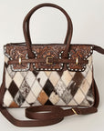 American Darling Tote Hand Tooled Hair On Genuine Leather Women Bag Western Handbag Purse