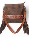 American Darling Cross Body Hand Tooled Hair On Genuine Leather Women Bag Western Handbag Purse