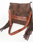 American Darling Cross Body Hand Tooled Hair On Genuine Leather Women Bag Western Handbag Purse