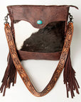American Darling Large Crossbody Hand Tooled Hair On Genuine Leather Women Bag Western Handbag Purse