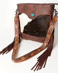 American Darling Large Crossbody Hand Tooled Hair On Genuine Leather Women Bag Western Handbag Purse