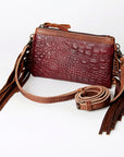 American Darling GIBGX282 Crocodile Embossed Genuine Leather Women Bag Western Handbag Purse