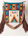 American Darling Large Crossbody Saddle Blanket Genuine Leather women bag western handbag purse