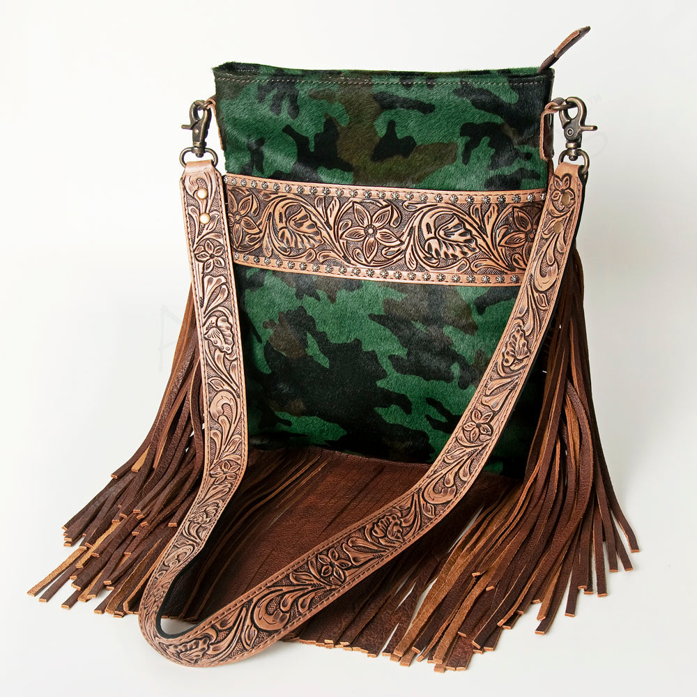 ADBGS192W American Darling Hand Tooled Hair On Genuine Leather Women Bag Western Handbag Purse