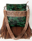 ADBGS192K American Darling Hand Tooled Hair On Genuine Leather Women Bag Western Handbag Purse