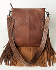 ADBGS192K American Darling Hand Tooled Hair On Genuine Leather Women Bag Western Handbag Purse