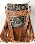 American Darling ADBGS192X Messenger Hand Tooled Hair On Genuine Leather women bag western handbag purse