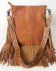 American Darling ADBGS192X Messenger Hand Tooled Hair On Genuine Leather women bag western handbag purse