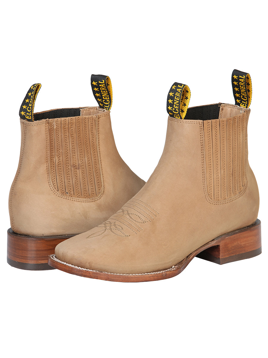 El General Square Toe Ankle Boot - Nobuck Sand 126191