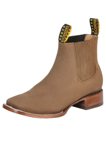 El General Square Toe Ankle Boot - Nobuck Brown 126192