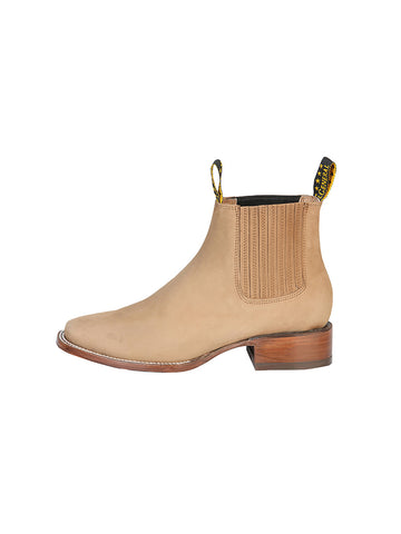 El General Square Toe Ankle Boot - Nobuck Sand 126194