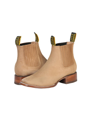 El General Square Toe Ankle Boot - Nobuck Sand 126194