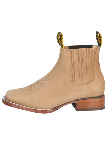 El General Square Toe Ankle Boot - Nobuck Sand 126197