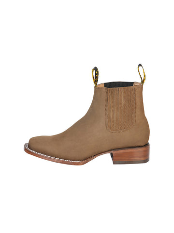 El General Square Toe Ankle Boot - Nobuck Brown 126198