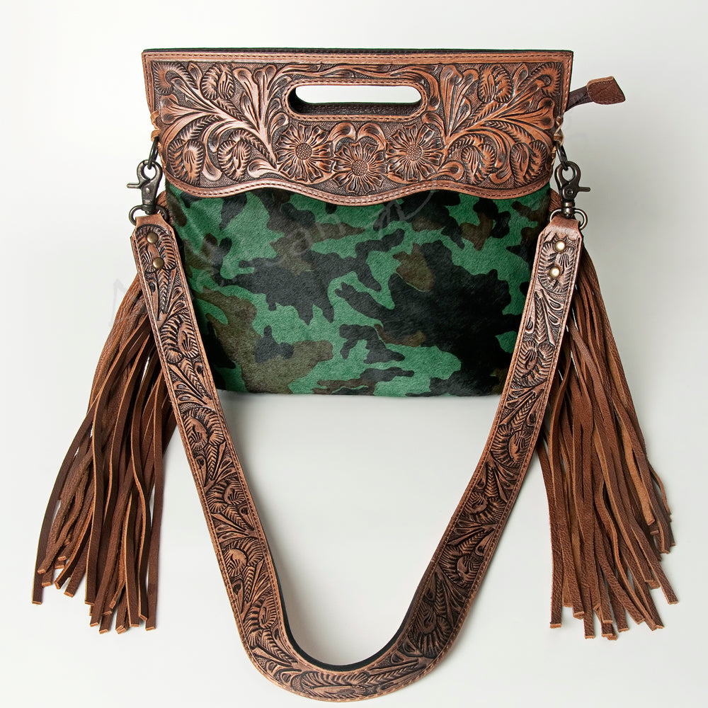 American Darling Clutch Hand Tooled Hair On Genuine Leather Women Bag Western Handbag Purse
