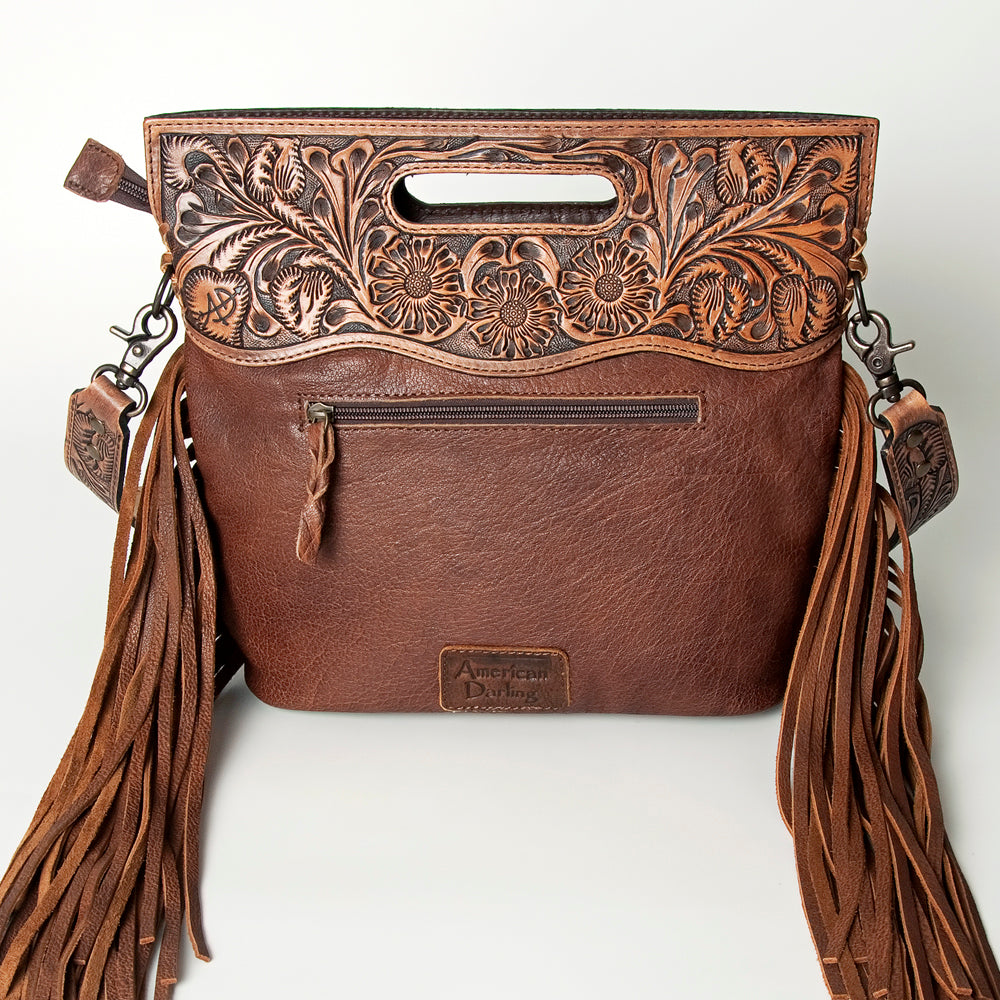 American Darling Clutch Hand Tooled Hair On Genuine Leather Women Bag Western Handbag Purse